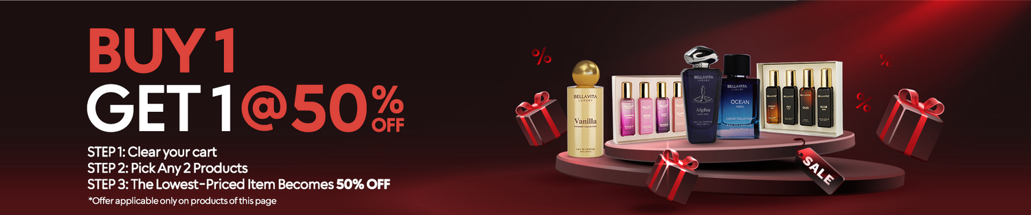 Buy 1,Get 1 @ 50% off